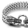 Biker Mens Steel Franco Box Link Chain Bracelet Vintage Dragon Head Spring Ring Clasp 8.7 Inches - COOLSTEELANDBEYOND Jewelry