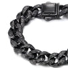 Chunky Heavy Mens Stainless Steel Curb Chain Bracelet 8.66 Inches Old Metal Finishing Silver and Black - COOLSTEELANDBEYOND Jewelry