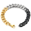 Classic Stainless Steel Curb Chain Bracelet for Men Women Silver Gold Black Tri-color Polished - COOLSTEELANDBEYOND Jewelry