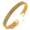 COOLSTEELANDBEYOND Elastic Adjustable Gold Stainless Steel Mesh Cable Bangle Bracelet for Men Women - coolsteelandbeyond