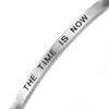 Engraved The Time is Now Stainless Steel Irregular Swirly Twisted Cuff Bangle Bracelet Men Women - COOLSTEELANDBEYOND Jewelry