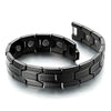 COOLSTEELANDBEYOND Exquisite Black Stainless Steel Magnetic Bracelet for Men with Magnets and Free Link Removal Kit - coolsteelandbeyond