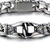 COOLSTEELANDBEYOND Exquisite Men’s Biker Curb Chain Bracelet Stainless Steel Silver Color High Polished - coolsteelandbeyond