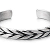 COOLSTEELANDBEYOND Exquisite Stainless Steel Braided Pattern Cuff Bangle Bracelet for Men Women, Adjustable - coolsteelandbeyond