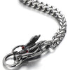 COOLSTEELANDBEYOND Gothic Biker Men Stainless Steel Dragon Curb Chain Bracelet Red Cubic Zirconia Toggle Clasp - coolsteelandbeyond