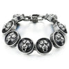 Gothic Punk Circle Link of Tiger Bracelet for Men Retro Style Silver Black Two-Tone Polished - COOLSTEELANDBEYOND Jewelry