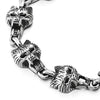 COOLSTEELANDBEYOND Gothic Punk Rock Stainless Steel Vintage Link of Wolf Head Bracelet for Men, Polished - coolsteelandbeyond