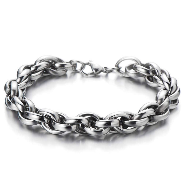 Heavy Duty Stainless Steel Men’s Jewelry Link Bracelet for Men 8.9 Inches