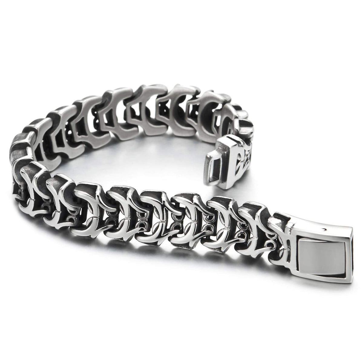 Masculine Style, Mens Vintage Mechanic Link Chain Bracelet with Box ...