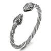 Men Women Steel Cobra Snake Open Cuff Bangle Twist Braided Cable Bracelet, Adjustable - COOLSTEELANDBEYOND Jewelry