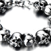 COOLSTEELANDBEYOND Mens Large Skull Link Bracelet in Stainless Steel Biker Gothic Style Silver Color High Polished - coolsteelandbeyond