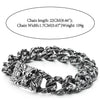 Mens Large Stainless Steel Curb Chain Bracelet with Wolf, Biker Masculine, Blacken - COOLSTEELANDBEYOND Jewelry