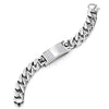 COOLSTEELANDBEYOND Mens Stainless Steel Large ID Identification Curb Chain Bracelet with Cubic Zirconia and Skulls - coolsteelandbeyond