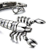 COOLSTEELANDBEYOND Mens Stainless Steel Large Scorpion Bangle Bracelet Silver Color Polished - coolsteelandbeyond