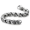COOLSTEELANDBEYOND Mens Stainless Steel Vintage Cross Charms Link Chain Bracelet, Biker Punk Rock - coolsteelandbeyond