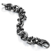 Mens Steel Nail Rolo Link Chain Bracelet, Tribal Tattoo Pattern Spring Clasp, Aged Metal Finishing - COOLSTEELANDBEYOND Jewelry
