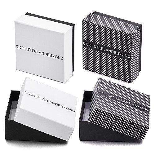 COOLSTEELANDBEYOND Mens Women Black Braided Leather Wristband Bangle Bracelet with Black Steel Magnetic Box Clasp - coolsteelandbeyond
