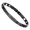 COOLSTEELANDBEYOND Mens Women Black Steel Cubic Zirconia Thin Bracelet, Free Link Removal Kit - coolsteelandbeyond