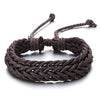COOLSTEELANDBEYOND Mens Womens Brown Braided Cotton Rope Wrap Bracelet Wristband, Adjustable, Hand-Made - coolsteelandbeyond