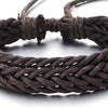 COOLSTEELANDBEYOND Mens Womens Brown Braided Cotton Rope Wrap Bracelet Wristband, Adjustable, Hand-Made - coolsteelandbeyond