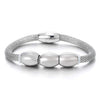 COOLSTEELANDBEYOND Mens Womens Stainless Steel Three Satin Oval Beads Charms Bangle Bracelet, Magnetic Clasp - coolsteelandbeyond