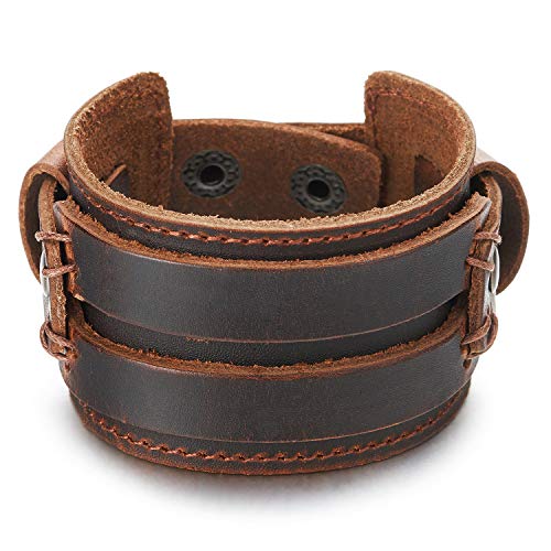 Men's Wide Leather Bracelets