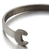 COOLSTEELANDBEYOND Retro Style Mens Wrench Spanner Bangle Cuff Bracelet with Old Metal Finishing - coolsteelandbeyond