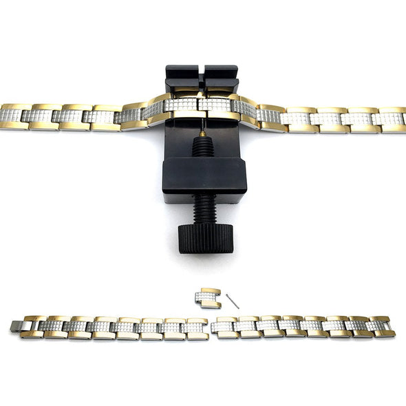 Slim Steel Silver Gold Bracelet, Free Link Removal Kit Satin and Polished - COOLSTEELANDBEYOND Jewelry