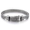 COOLSTEELANDBEYOND Stainless Steel Franco Link Curb Chain Bracelet for Men Vintage Fleur de Lis Spring Box Clasp 8.5 in - coolsteelandbeyond
