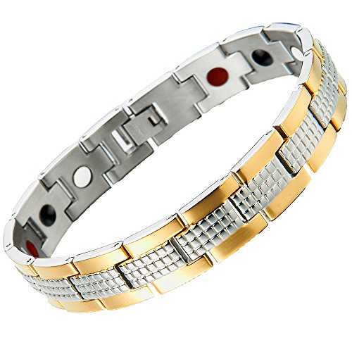 COOLSTEELANDBEYOND Stainless Steel Mens Jewelry Link Bracelet for Man 8.4 Inches Free Link Removal Kit - coolsteelandbeyond