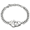 Stainless Steel Mens Womens Handcuff Curb Chain Bangle Bracelet, Silver Color Polished - COOLSTEELANDBEYOND Jewelry