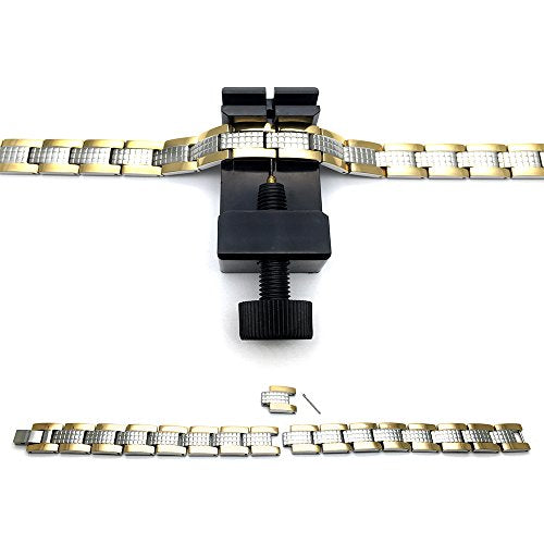 COOLSTEELANDBEYOND Stainless Steel Mens Womens Link Bracelet, Free Link Removal Kit - coolsteelandbeyond