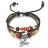 COOLSTEELANDBEYOND Tribal Vintage Dragonfly Bead Charms Multi-Strand Leather Cotton Strap Wristband Bracelet Adjustable - COOLSTEELANDBEYOND Jewelry
