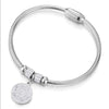 COOLSTEELANDBEYOND Womens Mens Steel Beads and Cubic Zirconia Charms Bangle Bracelet with Magnetic Clasp, Exquisite - COOLSTEELANDBEYOND Jewelry