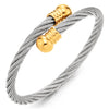 Elastic Adjustable Silver Gold Stainless Steel Open Cuff Bangle Bracelet for Men Women - COOLSTEELANDBEYOND Jewelry