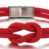 Friendship Nautical Knot Red Cotton Straps Double-Lap Wristband Bracelet for Men and Women - COOLSTEELANDBEYOND Jewelry