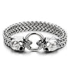 COOLSTEELANDBEYOND Gothic Mens Stainless Steel Skull Franco Link Curb Chain Bracelet with Spring Ring Clasp 8.5 Inches … - coolsteelandbeyond