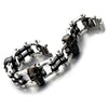 Heavy and Study Mens Bike Chain Skull Bracelet Stainless Steel High Polished - coolsteelandbeyond