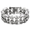 Heavy Sturdy Mens Motorcycle Chain Bike Chain Bracelet of Stainless Steel Silver Color Polished - COOLSTEELANDBEYOND Jewelry