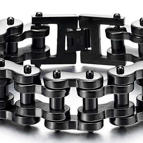 COOLSTEELANDBEYOND Heavy Duty Superior - Heren Motorarmband Fietsketting - Roestvrij staal - Mirro gepolijst, Longueur 23.5CM, Largeur 2.1CM, Metaal, Zonder sierstenen COOLSTEELANDBEYOND Heavy Duty Superior - Heren Motorarmband Fietsketting - Roestvrij staal - Mirro gepolijst, Longueur 23.5CM, Largeur 2.1CM, Metaal, Zonder sierstenen