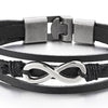 Infinity Love Number 8 Interwoven Brown Genuine Leather Bracelet for Men and Women - coolsteelandbeyond