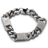 Large Stainless Steel Mens Boys Curb Chain Identity Bracelet Silver Color Polished - COOLSTEELANDBEYOND Jewelry