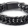 Masculine Mens Stainless Steel Large Black Curb Chain Bangle Bracelet, Polished - COOLSTEELANDBEYOND Jewelry