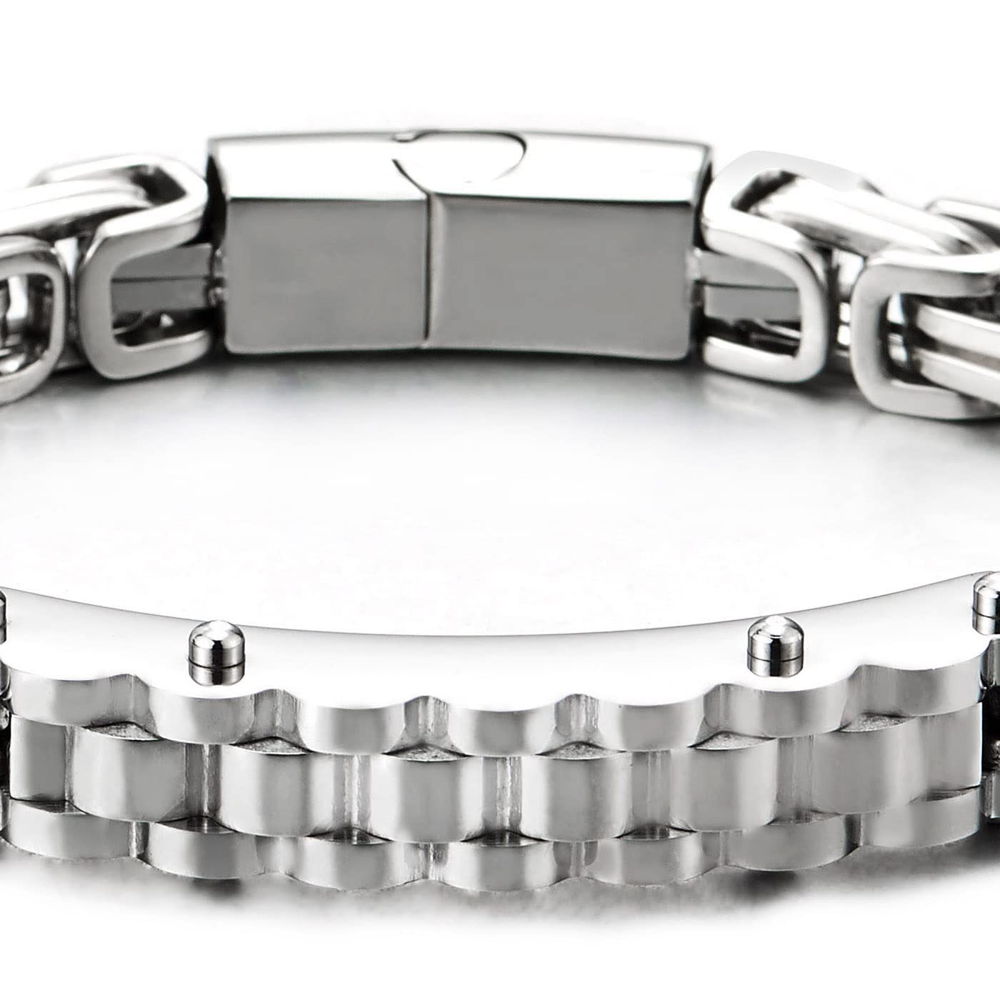 bracelets men steel mechanic bike chain byzantine link chain bangle bracelet coolsteelandbeyond jewelry 2