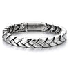 Mens Exquisite Steel Irregular Geometric Link Chain Bracelet with Spring Box Clasp High Polished - COOLSTEELANDBEYOND Jewelry