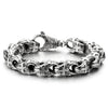 Mens Masculine Large Stainless Steel Cross Link Chain Bracelet with Lobster Claw Clasp - COOLSTEELANDBEYOND Jewelry