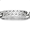 Mens Stainless Steel Curb Chain Grid Hollow ID Identification Bangle Bracelet, Fashion Cool - COOLSTEELANDBEYOND Jewelry