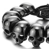 COOLSTEELANDBEYOND Mens Stainless Steel Large Skull Link Bracelet Biker Gothic Style Silver Color High Polished - coolsteelandbeyond