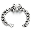 Mens Stainless Steel Spider Curb Chain Bracelet, Polished, Punk Rock Biker Gothic - COOLSTEELANDBEYOND Jewelry