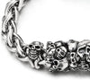 Mens Steel Braided Link Wheat Chain Bracelet with Charm of Skulls and Skeleton, Magnetic Clasp - COOLSTEELANDBEYOND Jewelry